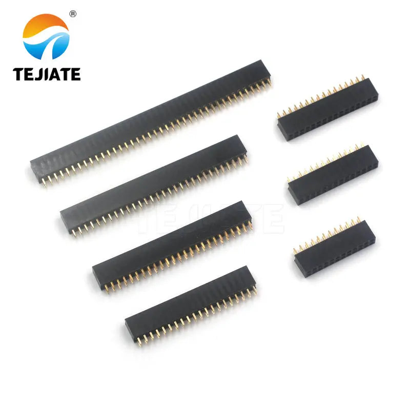 10PCS Double row female female female double row female socket pin header socket 2X2P/3/4/5/6-40P 2.54MM curved pin