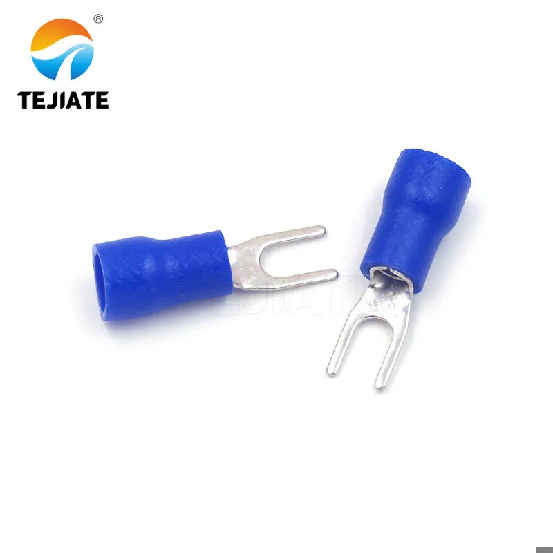 20PCS cold-pressed terminal block SV3.5-4 fork-shaped U-shaped Y-shaped insulated blade spring connector SV1.25-3 copper head