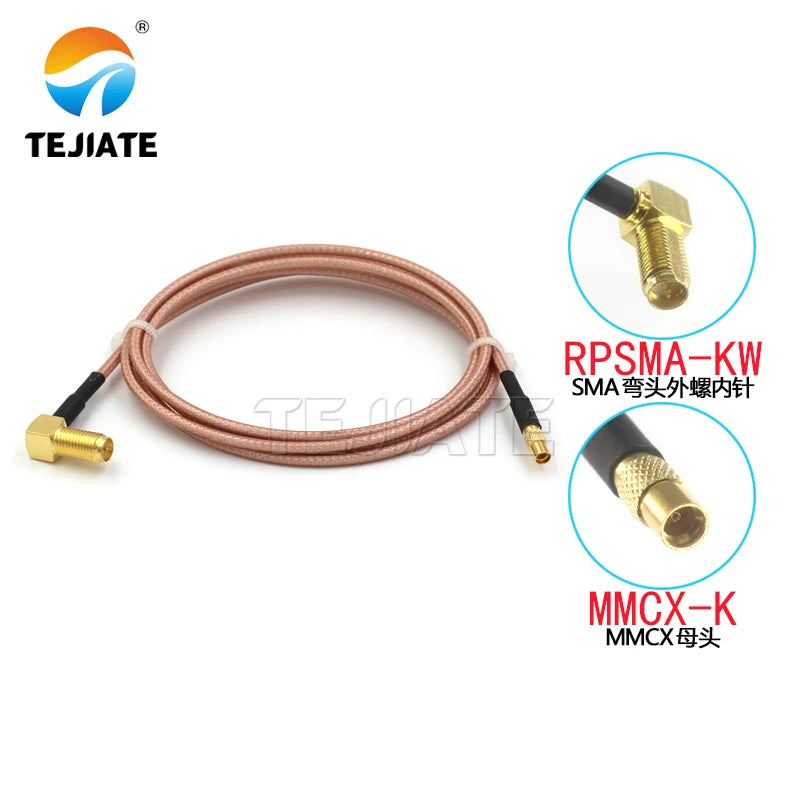 1PCS RPSMA-KW to MMCX adapter line MMCX-JW MMCX-J MMCX-K to RPSMA-KW connecting line RG316 extension line impedance 50 ohms