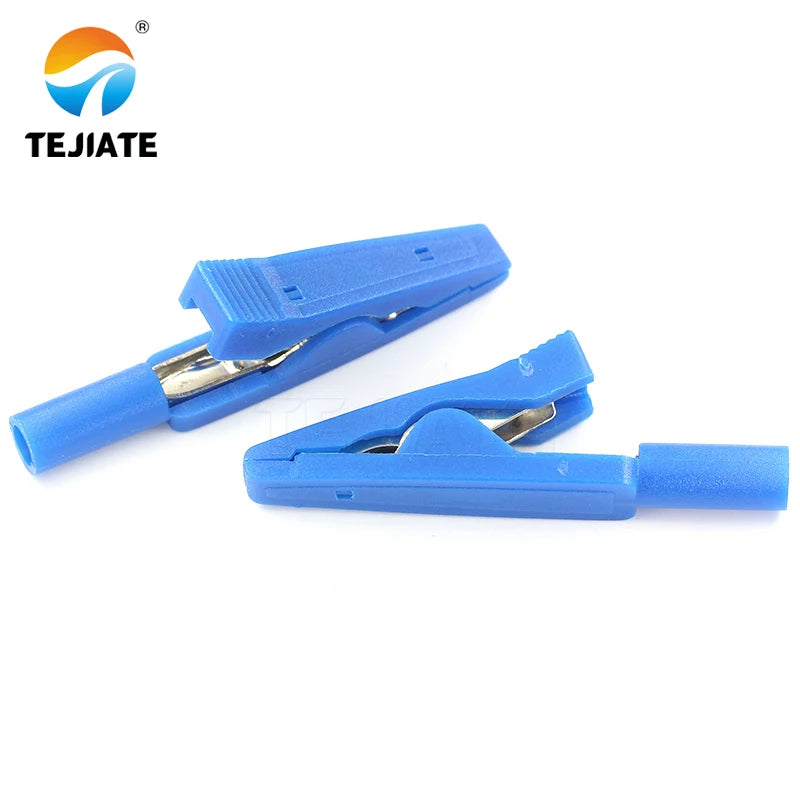 2mm insulated solderable alligator clips in various colors