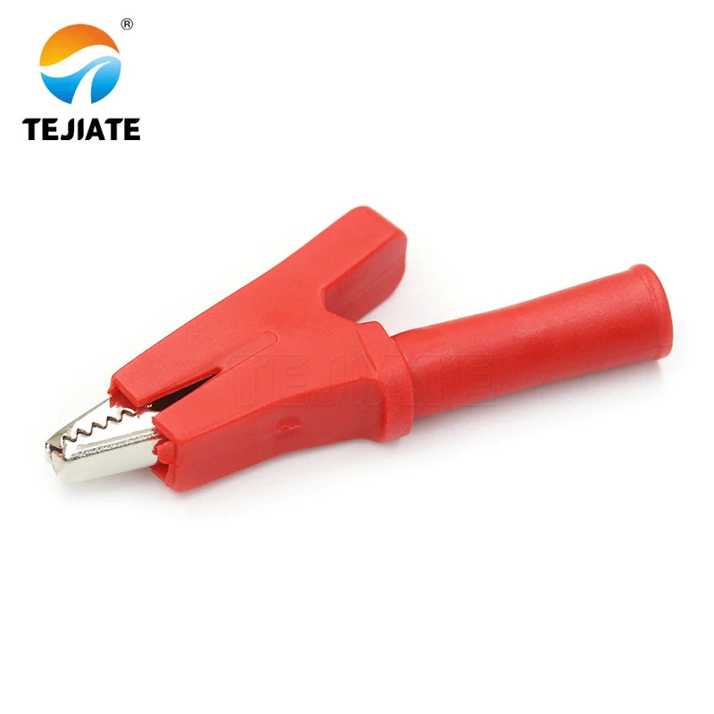 Pure copper battery clip crocodile clip wire clip medium with 4mm jack high voltage full sheath test clip 30A