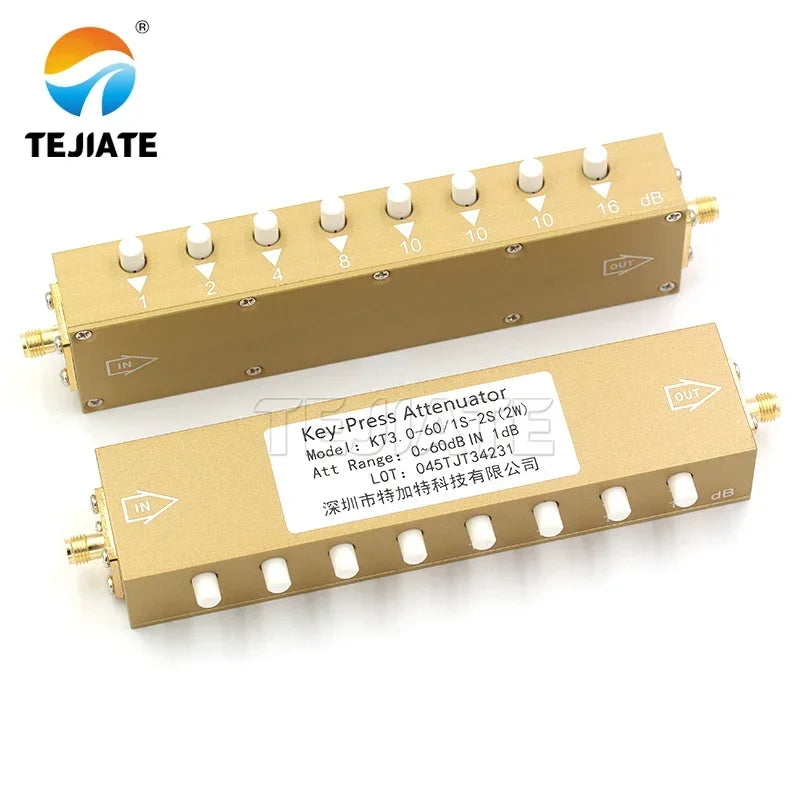 1PCS SMA N-type RF Button Adjustable Key Signal Attenuator 0-30dB 0-60dB 0-90dB Step 2W High Power 0-4GHz