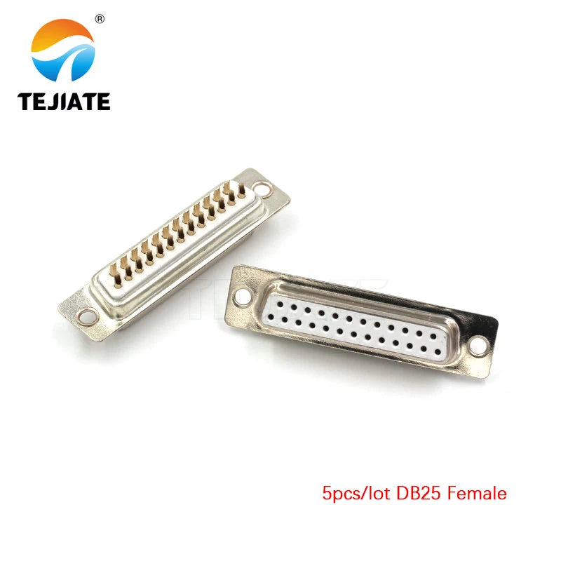 DB25 25P  Parallel Serial Port Female Male Wire Solder Connector Socket Plug VGA Adapter Plastic Metal Shell Cover