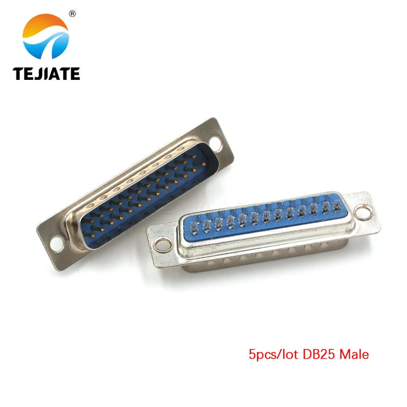 DB25 25P  Parallel Serial Port Female Male Wire Solder Connector Socket Plug VGA Adapter Plastic Metal Shell Cover