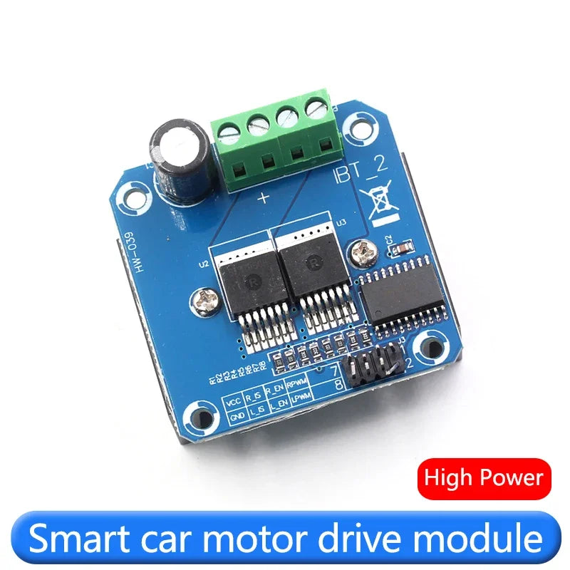 BTS7960 high-power intelligent vehicle motor driver board module 43A current limiting control with semiconductor cooling drive