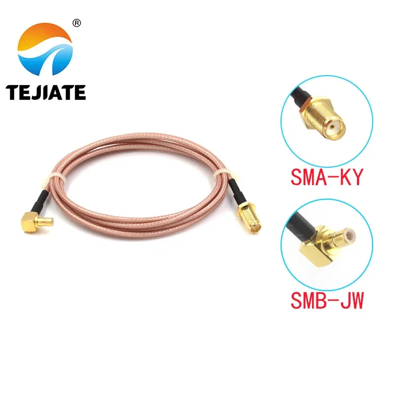 1PCS TEJIATE Adapter Cable SMB To SMA Type SMB-JW Convert SMA-KY 8-90CM 1M 1.5M 2M Length Connector RG316 Wire