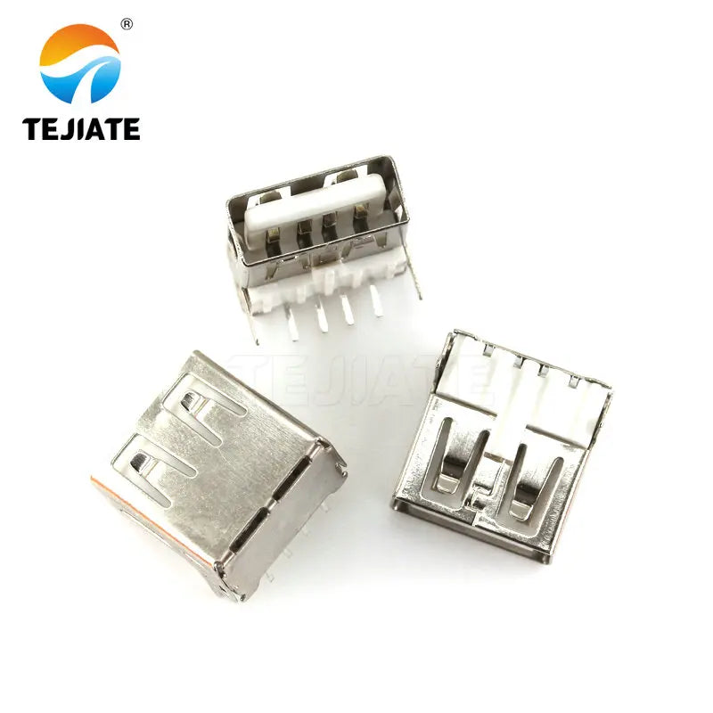 10PCS USB A-type female socket A female B female socket curling 90/180 degrees flat mouth square mouth straight plug patch
