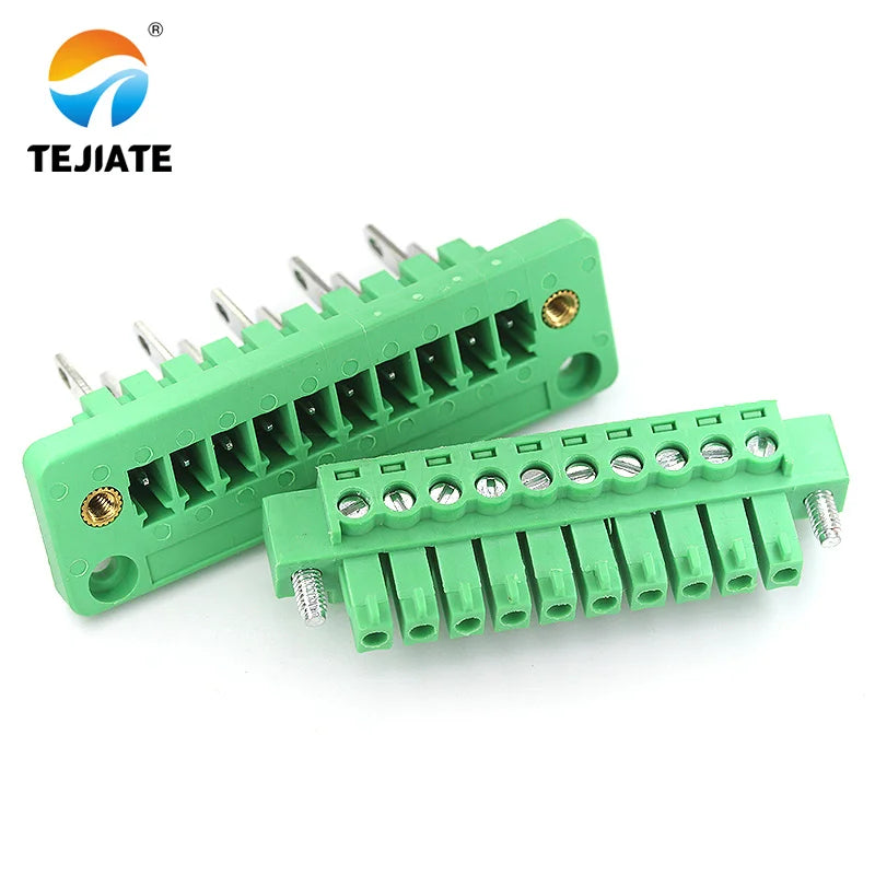 1 set of 15EDGWB+KM-3.81mm wall mounted plug-in PCB wiring terminals with flange fixed panel wall mounted