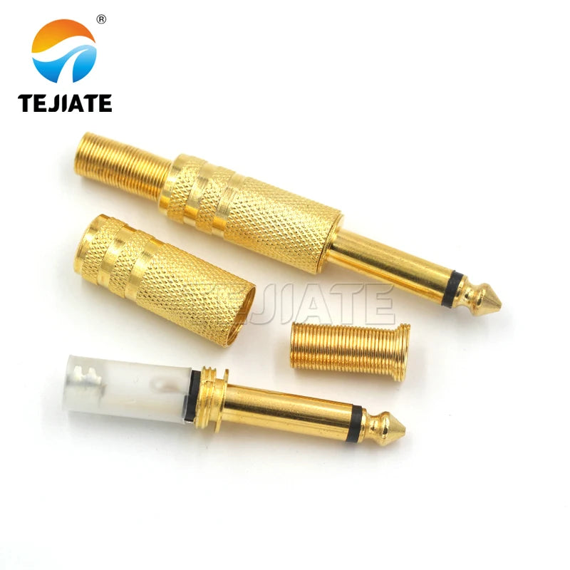 3.5 2.5/6.35mm plum blossom male connector mono dual channel stereo microphone plug welding line audio head