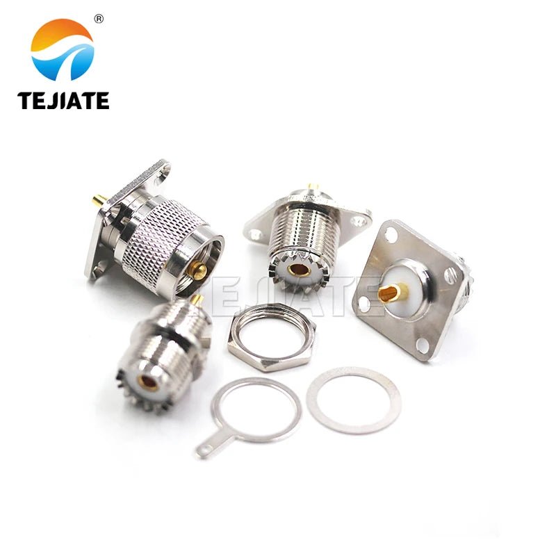 50Ω RF connector SL16-KF UHF-KF M-KY chassis fixed base with flange 25*25
