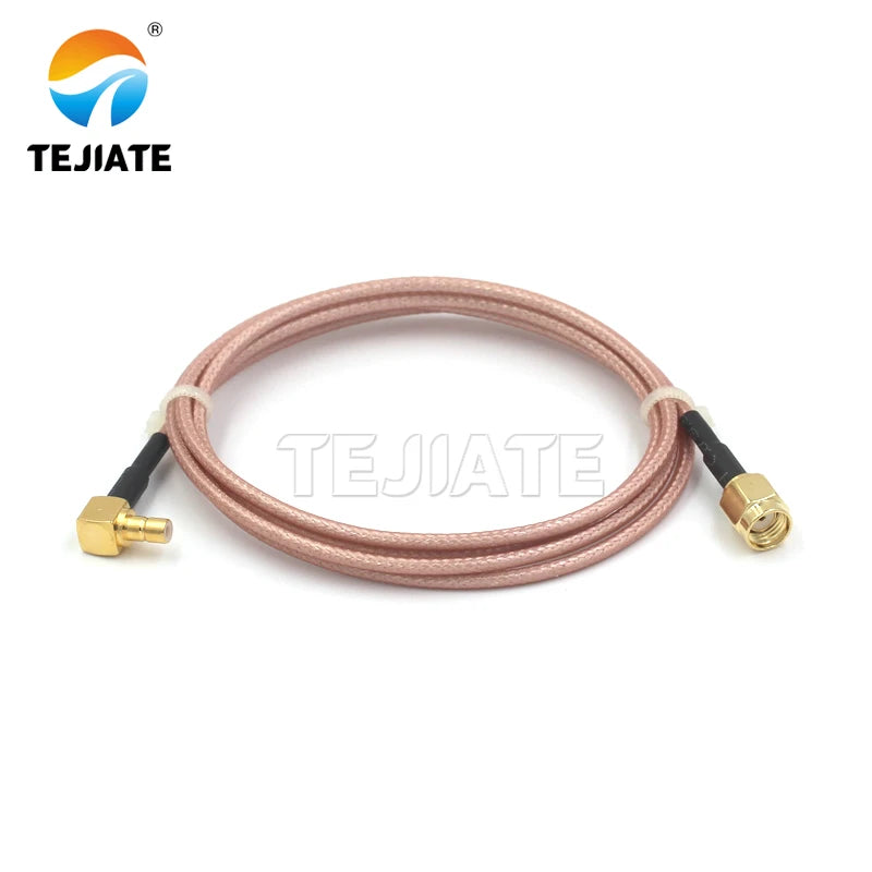 1PCS RF connection jumper SMB bent male female to SMA straight male inner hole antenna extension RG316 adapter cable