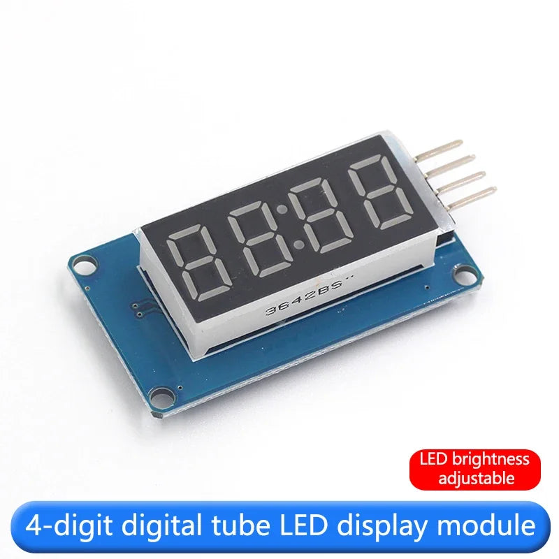 Tejiate 4-bit digital tube display module LED display brightness adjustable four-bit serial 595 driver