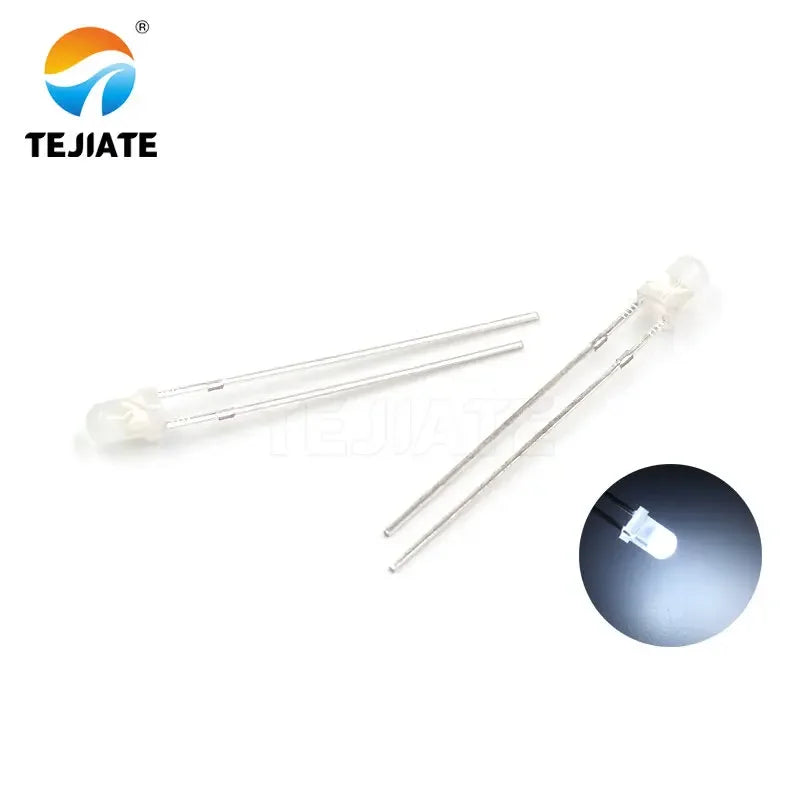 50PCS / 1Lot TEJIATE 3MM LED Lamp Bead Double Color White Flash Red Blue Green Fog Type Fast Response Long Using Life