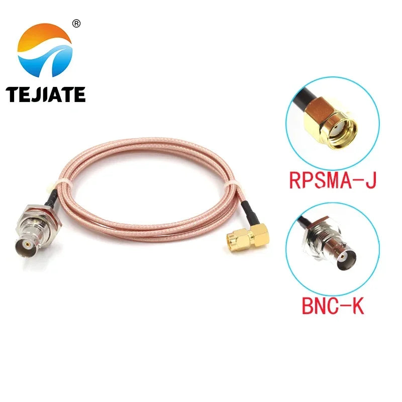 1PCS TEJIATE Adapter Cable RPSMA To BNC RPSMA-J Convert BNC-K 8-90CM 1M 1.5M 2M Length Connector RG316 Wire