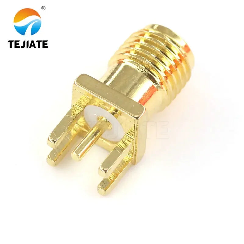 10Pcs 1.6mm SMA Female Jack Solder Nut Edge PCB Clip Straight Mount Gold Plated RF Connector Receptacle Solder