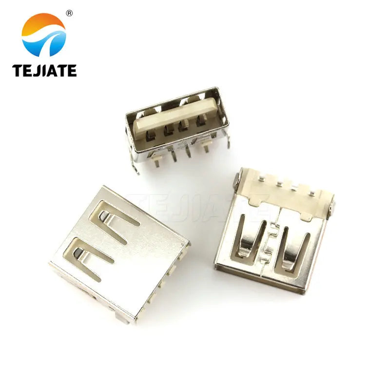 10PCS USB A-type female socket A female B female socket curling 90/180 degrees flat mouth square mouth straight plug patch