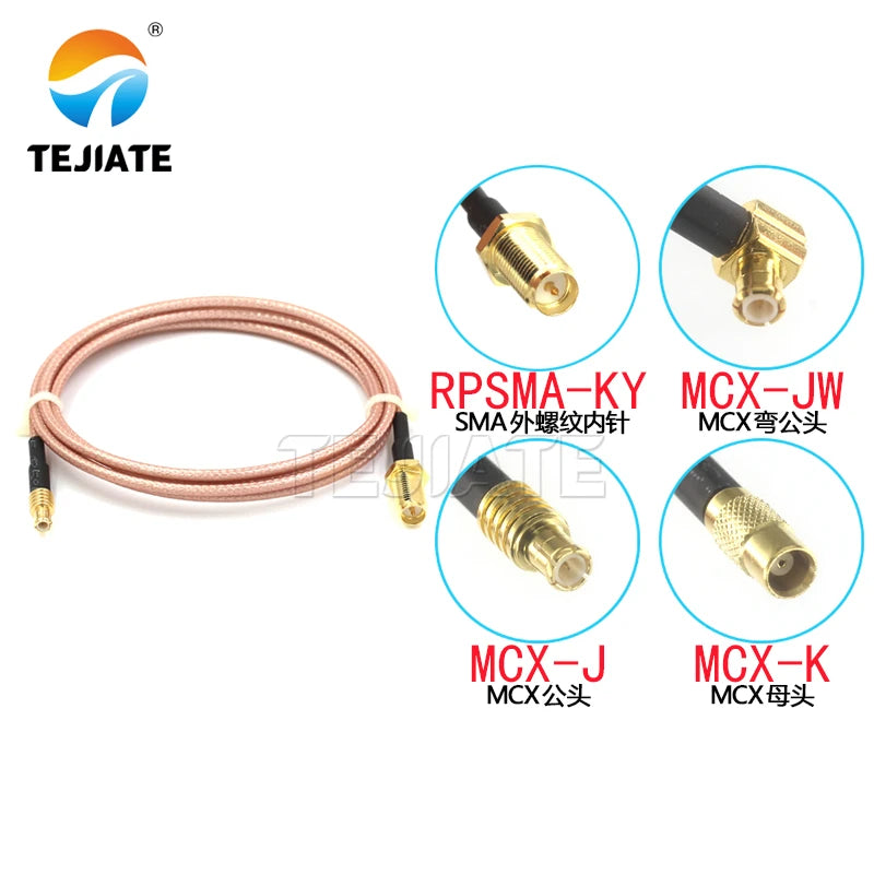 1PCS RPSMA-KY to MCX-JK male and female antenna extension cable SMA to MCX plated adapter cable