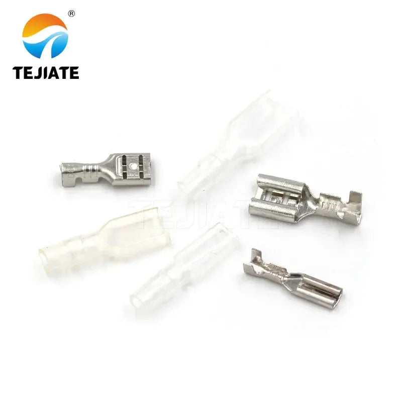 50PCS Plug-in/Plug-out Type Connector Cold Pressed Terminal 2.8/4.8/6.3MM Spring Terminal With Sheath Female Header Adapter