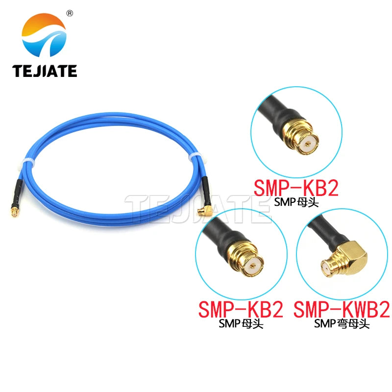 1PCS SMP to SMP extension cable SMP-KW bent female SMP-KK female connector RG405 blue semi flexible coaxial line