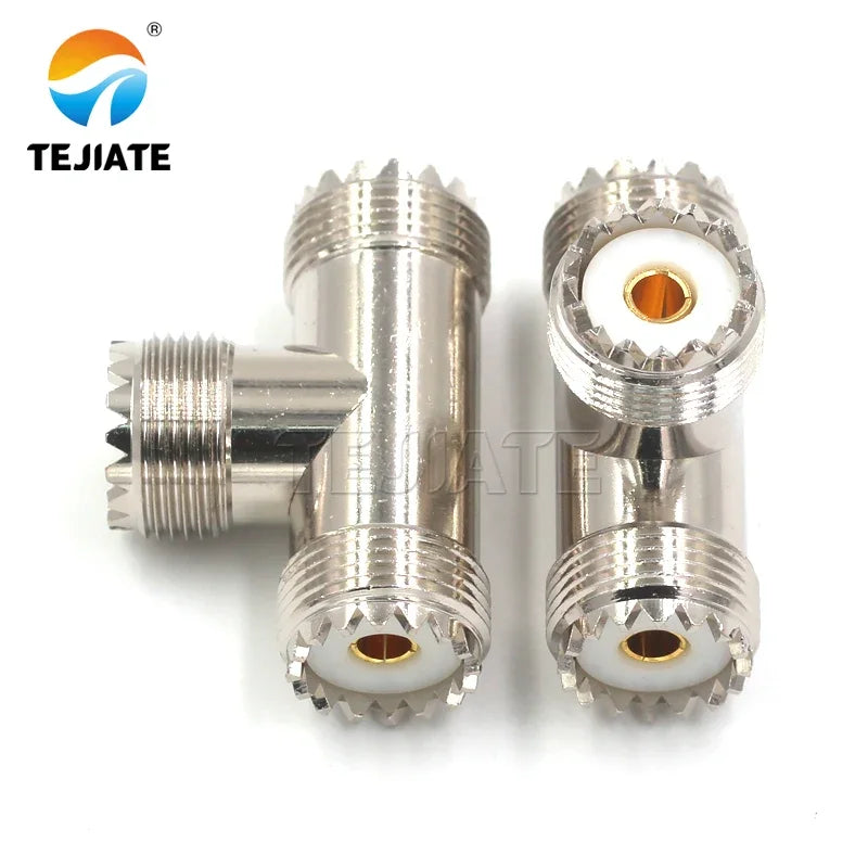 1PCS UHF to UHF adapter UHF-KKF 4-hole flange 25x25MM internal and external RF copper square frequency coaxial connector