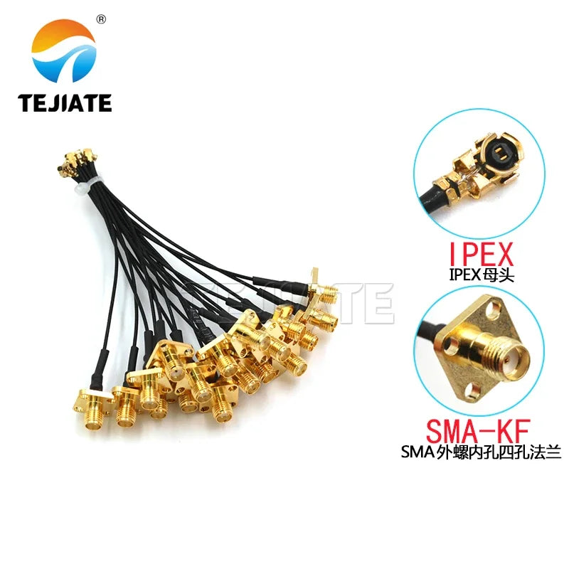 1PCS RF Antena UFL Seat to SMA-KF connecting wire SMA four hole flange to RF Antena UFL Seat adapter wire RF1.13 wire