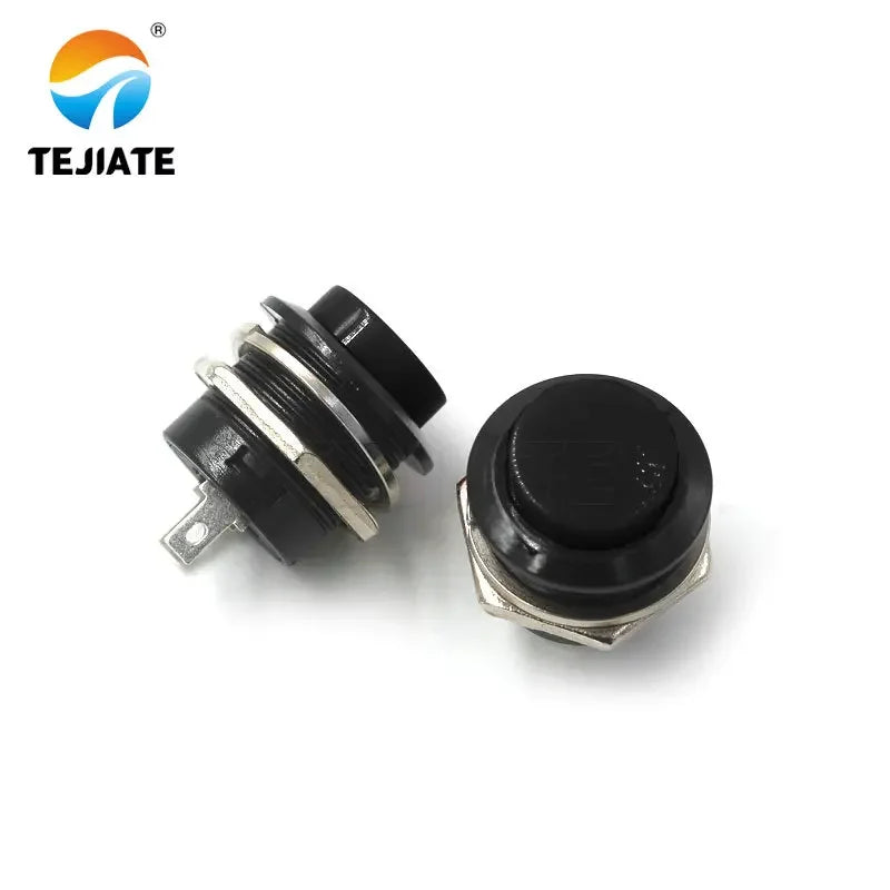 2PCS button switch button jog switch R13-507 16MM circular self-locking reset switch, 2 red and green