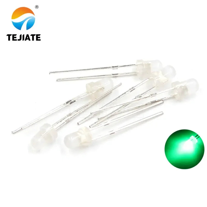 10PCS / 1Lot TEJIATE 3MM LED Light Bead Double Color White Flash Red Blue Green Fog Type Low Power Consume Fast Response