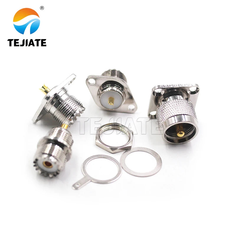 50Ω RF connector SL16-KF UHF-KF M-KY chassis fixed base with flange 25*25