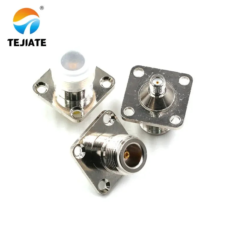 2PCS RF Connector N/SMA-KKF N-Type Female To SMA Female Header Flanged Fixing Plate 25 * 25MM Multifunctional Adapter