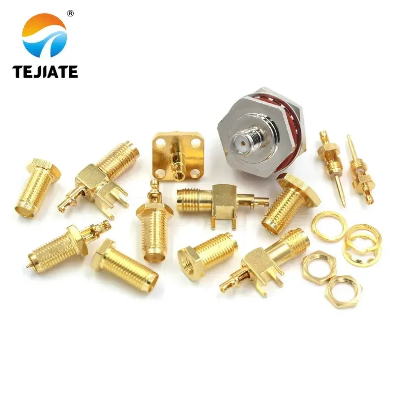 50PCS SMA Female/male Header RPSMA-KY/KWE-1.13 Outer Screw Inner Pin/hole Reverse Connection Pressure Welding Feeder Connector