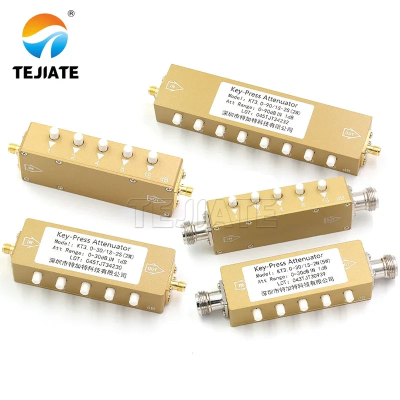 1PCS SMA N-type RF button adjustable key signal attenuator 0-30dB 0-60dB 0-90dB step 5W 10W high power 0-4GHz