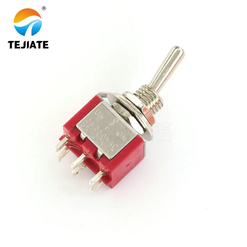 5Pcs ON-OFF-ON Momentary Toggle Switch DPDT 6-Pin 6mm 2A/250VAC 5A/120VAC MTS-203 3 Position Momentary Toggle Switch