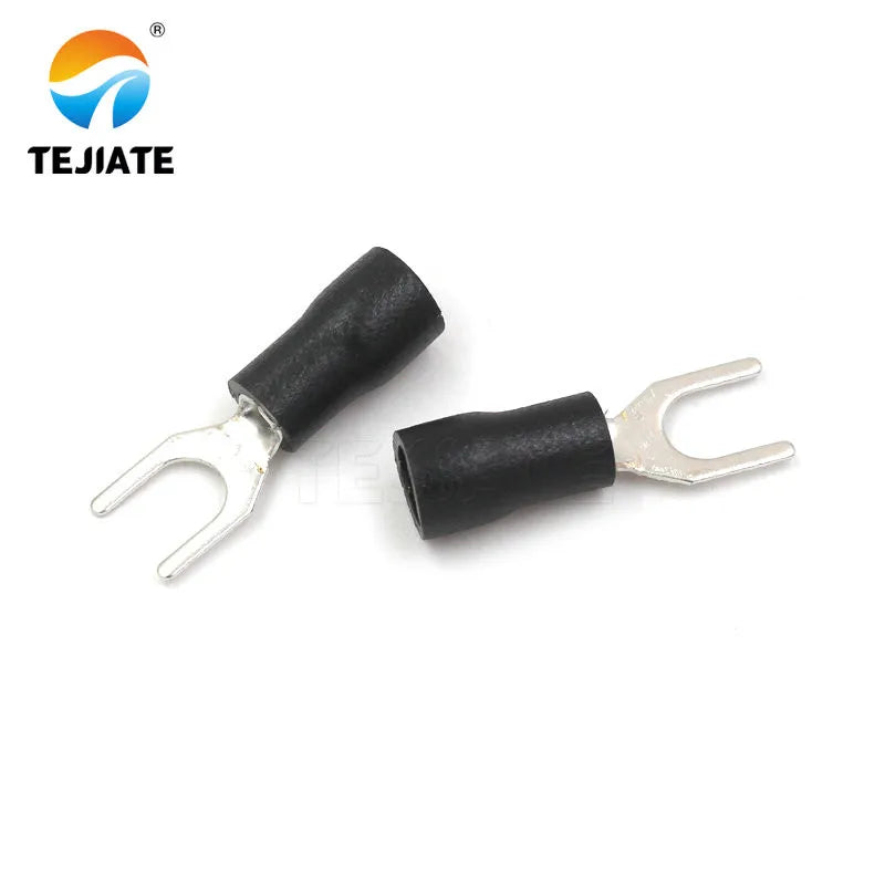 20PCS cold-pressed terminal block SV3.5-4 fork-shaped U-shaped Y-shaped insulated blade spring connector SV1.25-3 copper head