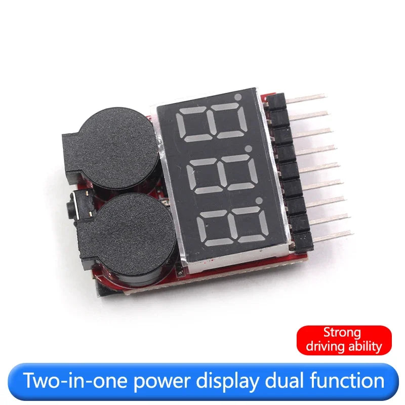 Two-in-one power display/BB sound low voltage/alarm/electric display/dual function buzzer 1-8S