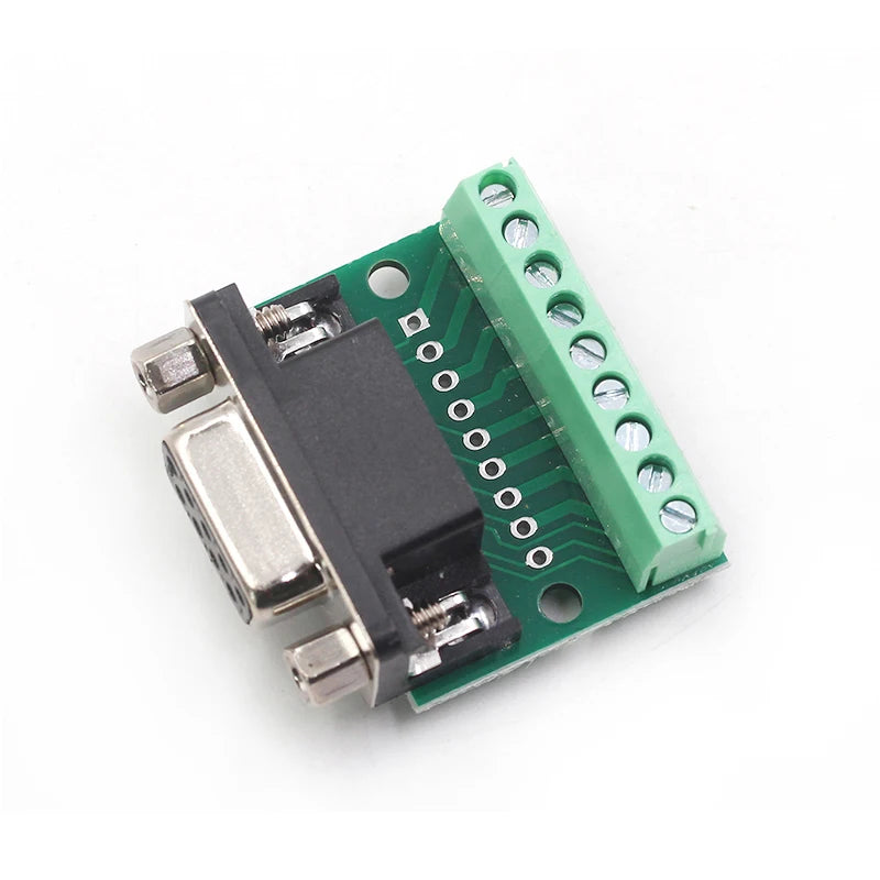 DB9 male to female screw terminal block 9 pin 9 hole RS232 232 interface conversion board evaluation board