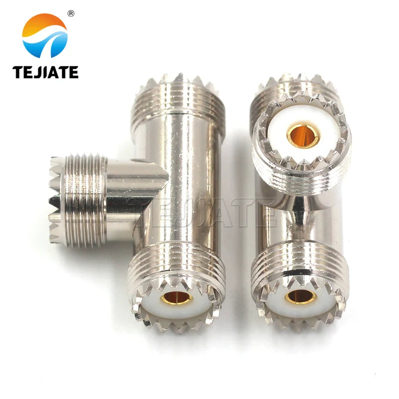 1PCS UHF to UHF adapter UHF-KKF 4-hole flange 25x25MM internal and external RF copper square frequency coaxial connector