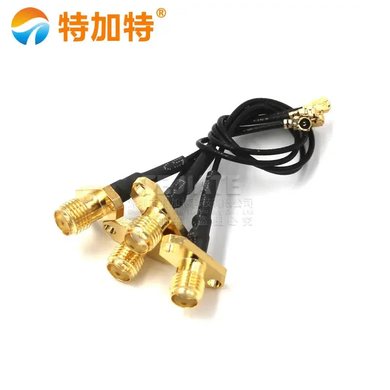 2PCS TEJIATE RF Antena UFL Seat To SMA 2 Hole Flange Diamond Outer Screw Inner Hole 1.13 Wire Antenna  Feeder Cable 0.08~2M