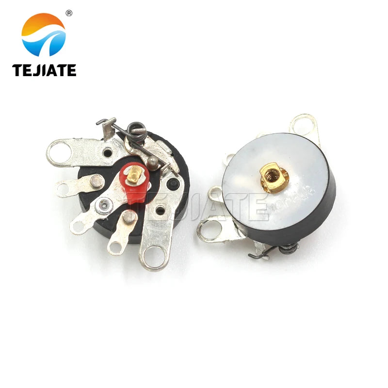 5PCS RV12MM Curved Foot Straight Foot Switch Radio Amplifier Volume Potentiometer 10K 50K With Turntable