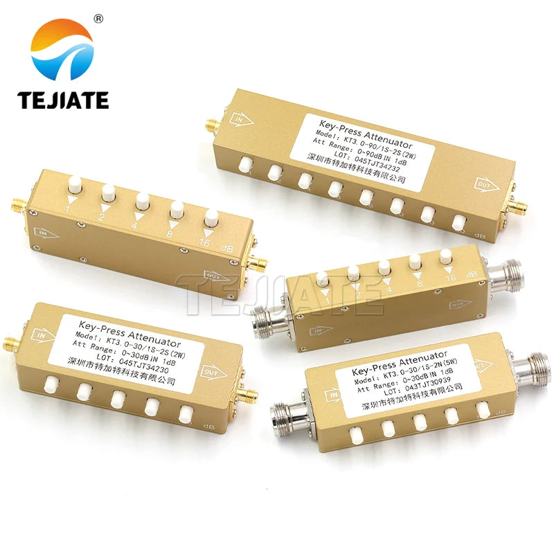 1PCS SMA N-type RF button adjustable key signal attenuator 0-30dB 0-60dB 0-90dB step 2W high power 0-4GHz