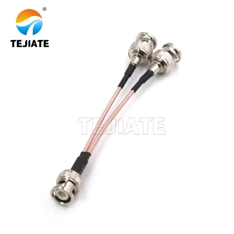 BNC male female to two BNC adapters 10cm RG316 cable