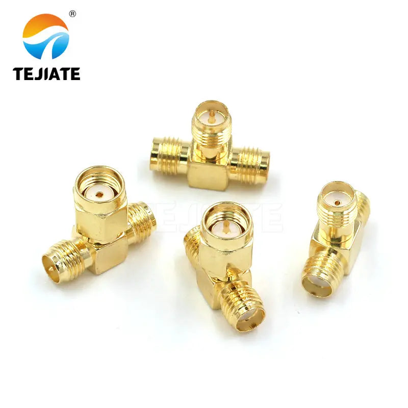 1PCS SMA Adapter Connector RPSMA-KJK Triple Female to Male RF Coaxial Plug Inner Pin Inner Hole Adapter Tee Connector
