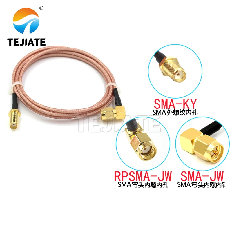 1PCS SMA-JW curved male head inner screw inner needle/hole to SMA-K female head outer screw inner hole RG316 adapter cable