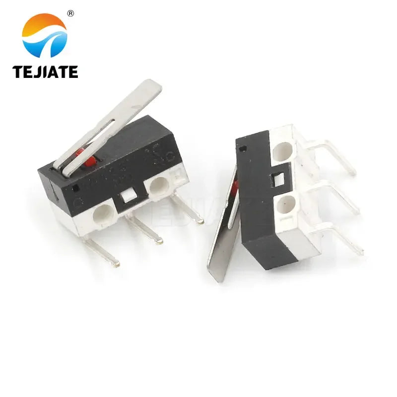 10PCS Mouse Switch Three Foot Handle Roller Button Left/Right Bent foot 1A 125V AC 3 legs DIY Kit