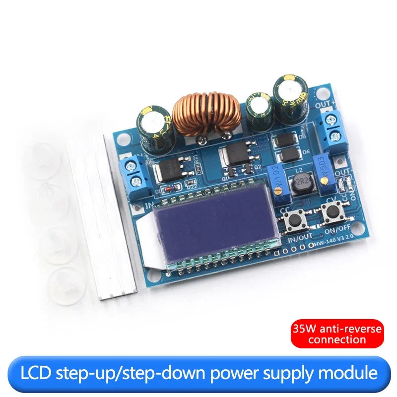 Buck-boost module, constant voltage and constant current, LCD digital display, voltmeter and ammeter, adjustable buck and boost