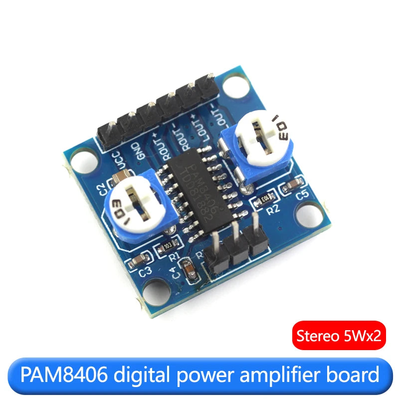 PAM8406 digital power amplifier board with volume potentiometer stereo noiseless power amplifier board module 5Wx2