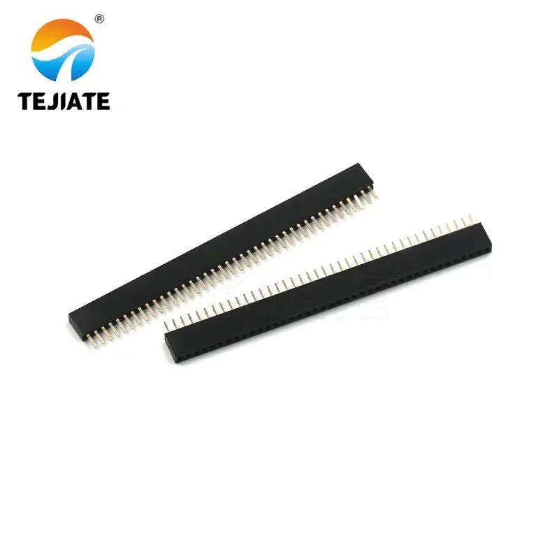 10PCS 1x40P 1.27MM Single Row Straight Pin Gold Plated Row Female Header Plastic Height 4.3MM