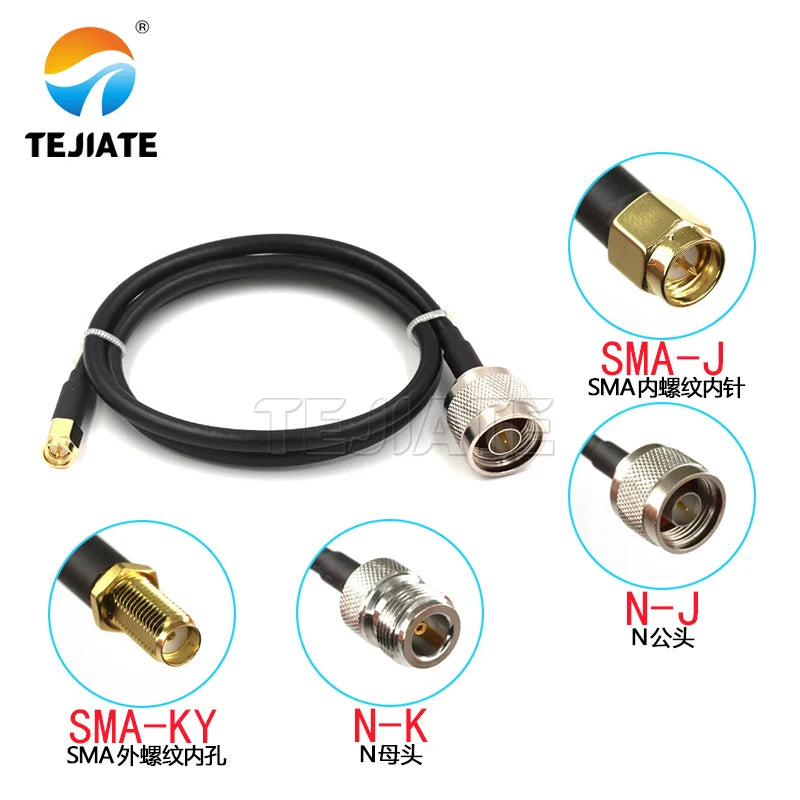 1PCS SMA to N RF connection cable N male to SMA female N-type extension cable RG58 coaxial adapter cable 50-3