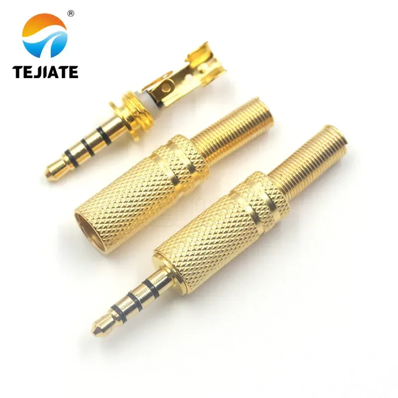 1PCS Stereo Headset Plug 3.5MM Socket Connector Audio Cable Welding 2/3/4 Section Type Small Three Core Gold Plated