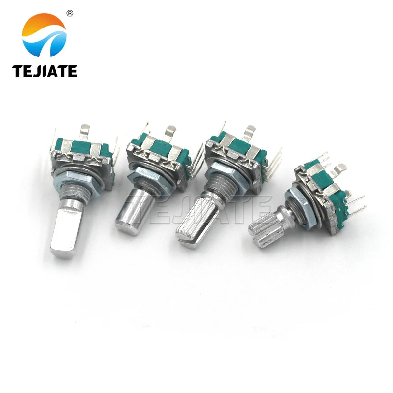 1pcs Incremental 360 Rotary Encoder Knob Button Switch EC11 Digital Potentiometer 15/20mm Plum Half Shaft Potentiometer