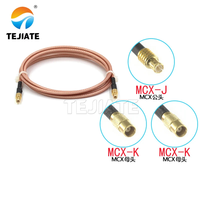 1PCS MCX to MCX adapter line MCX male female RF line MCX straight elbow connection line RG316 coaxial line impedance 50 ohms